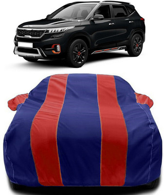 Autoprime Car Cover For Kia Seltos HTX 1.5 (With Mirror Pockets)(Red, Blue)