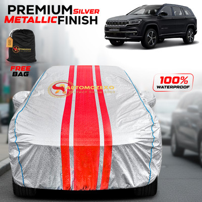AUTOMOZEXO Car Cover For Jeep Meridian (With Mirror Pockets)(Silver)