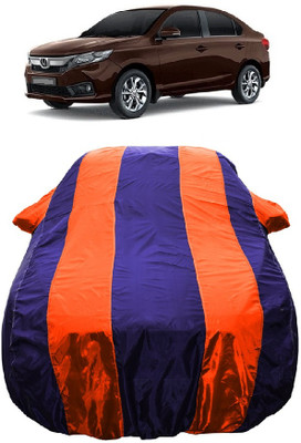 Wegather Car Cover For Honda Amaze S Diesel (With Mirror Pockets)(Orange)