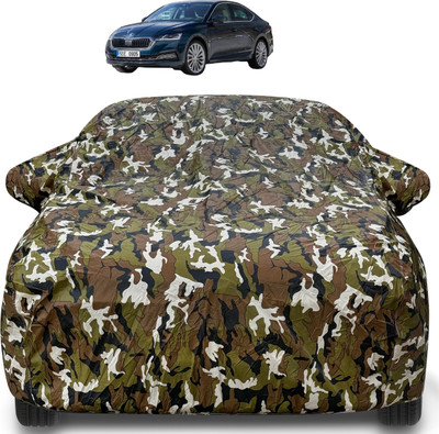 Caronix Car Cover For Skoda Octavia (With Mirror Pockets)(Brown)