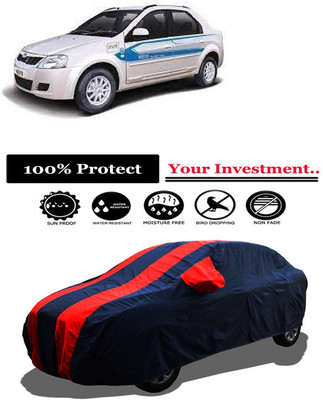 Amexride Car Cover For Mahindra E Verito D2 (With Mirror Pockets)(Red)