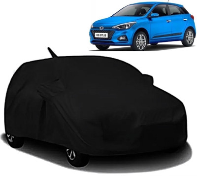 AXLOZ Car Cover For Hyundai Elite i20 (With Mirror Pockets)(Black)
