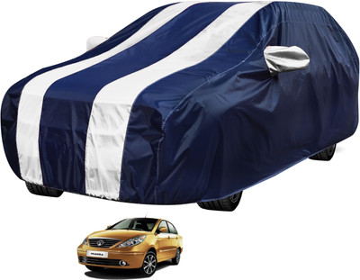 Auto Hub Car Cover For Tata Manza (Without Mirror Pockets)(Black, White)