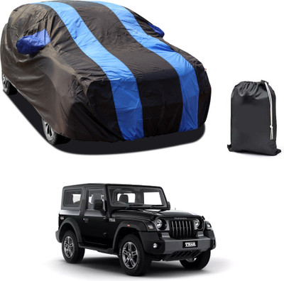 GOSHIV-car and bike accessories Car Cover For Mahindra Thar (With Mirror Pockets)(Blue)