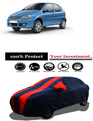 Amexride Car Cover For Tata Indica V3 (With Mirror Pockets)(Red)