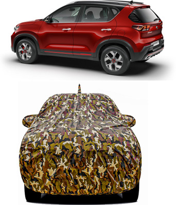 Furious3D Car Cover For Kia Sonet (With Mirror Pockets)(Multicolor, Yellow)