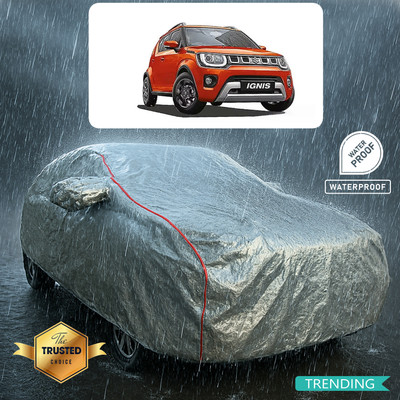 CODOKI Car Cover For Maruti Ignis (With Mirror Pockets)(Silver, Red)