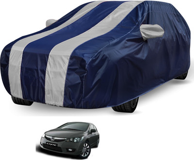 Auto Hub Car Cover For Honda Civic (With Mirror Pockets)(Blue, Silver)