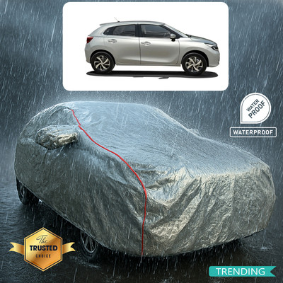 PAGORA Car Cover For Toyota Glanza V (With Mirror Pockets)(Silver, Red)