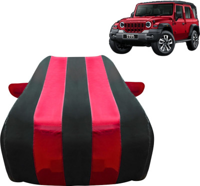 vyas Car Cover For Mahindra Thar (With Mirror Pockets)(Black, Red, For 2024 Models)