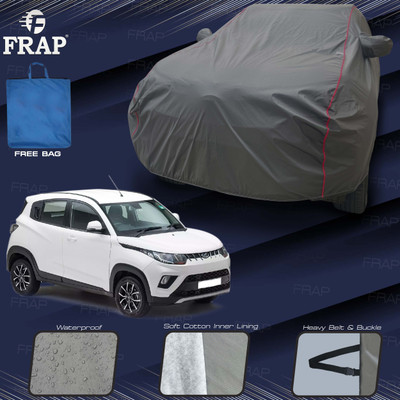 Frap Car Cover For Mahindra KUV100, KUV100 NXT (With Mirror Pockets)(Grey, Red)
