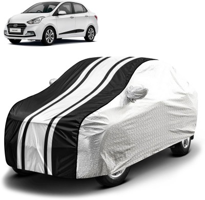 FABTEC Car Cover For Hyundai Xcent (With Mirror Pockets)(Black)