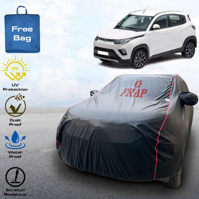 Frap Car Cover For Mahindra KUV100, KUV100 NXT (With Mirror Pockets)(Black, Red)
