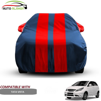 AUTO ALAXON Car Cover For Tata Vista (With Mirror Pockets)(Blue, Red)