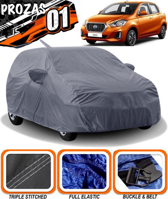 prozas Car Cover For Datsun Go (With Mirror Pockets)(Grey)