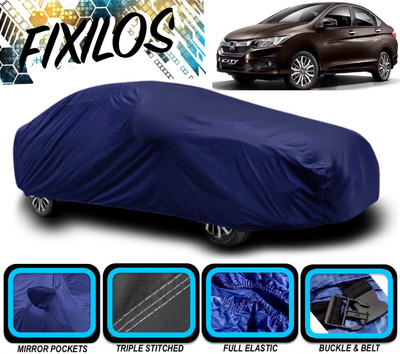 FIXILOS Car Cover For Honda City ZX (With Mirror Pockets)(Blue)