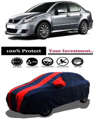 Amexride Car Cover For Maruti Suzuki SX4 (With Mirror Pockets)(Red)