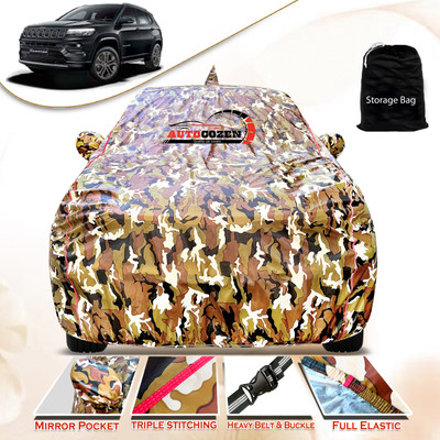 AUTOCOZEN Car Cover For Jeep Compass (With Mirror Pockets)(Multicolor)