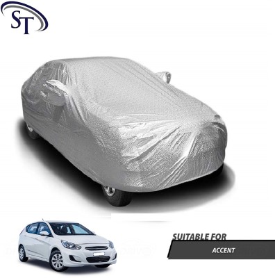 SHOBHNATH TRADING Car Cover For Hyundai Accent (With Mirror Pockets)(Silver)