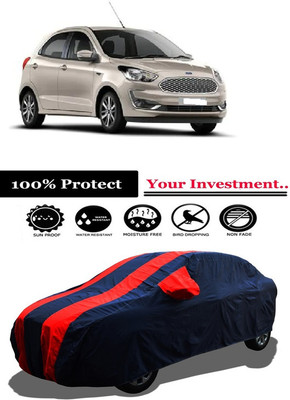 Amexride Car Cover For Ford Figo Titanium AT Petrol (With Mirror Pockets)(Red)