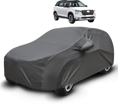 Auto Hub Car Cover For Hyundai Alcazar (With Mirror Pockets)(Grey)