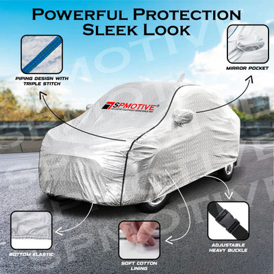 SPMOTIVE Car Cover For Mahindra Universal For Car (With Mirror Pockets)(Silver)