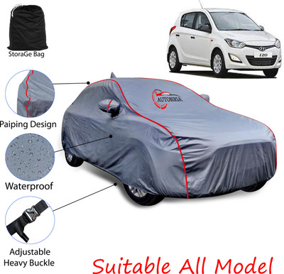 AUTOBIRSA Car Cover For Hyundai i20 Active (With Mirror Pockets)(Grey)