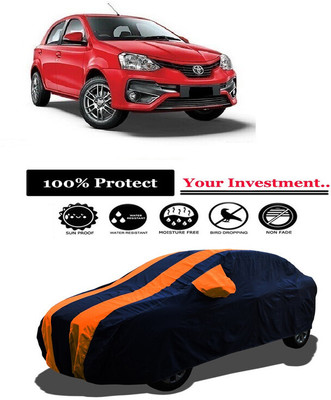 Amexride Car Cover For Toyota Etios Liva (With Mirror Pockets)(Orange)