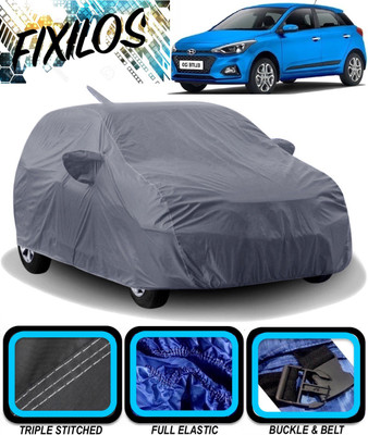 FIXILOS Car Cover For Hyundai Elite i20 (With Mirror Pockets)(Grey)