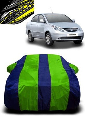 FRONCH Car Cover For Tata Manza (With Mirror Pockets)(Green, Blue)