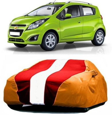 GOSHIV-car and bike accessories Car Cover For Chevrolet Beat (With Mirror Pockets)(Red)