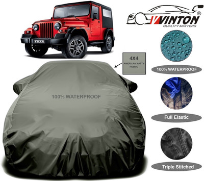 V VINTON Car Cover For Mahindra Thar (With Mirror Pockets)(Green)
