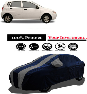 Amexride Car Cover For Chevrolet Aveo Uva 1.2 LS (With Mirror Pockets)(Grey)