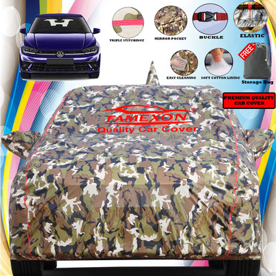 FAMEXON Car Cover For Volkswagen Polo (With Mirror Pockets)(Multicolor)