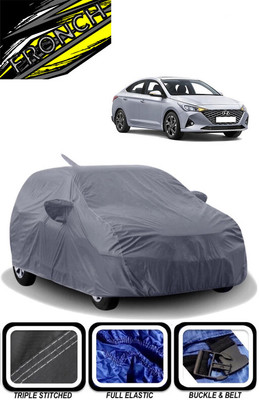 FRONCH Car Cover For Hyundai Verna 1.6 CRDI AT SX Option (With Mirror Pockets)(Grey)