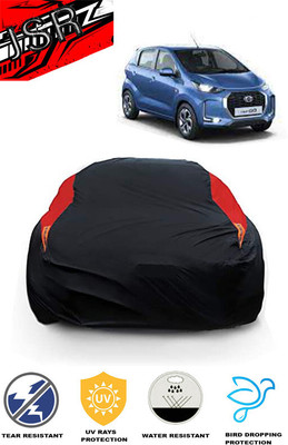 J S R Car Cover For Datsun Redi GO AMT 1.0 (With Mirror Pockets)(Red, Black)