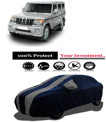 Amexride Car Cover For Mahindra Bolero Power Plus LX Diesel (With Mirror Pockets)(Grey)