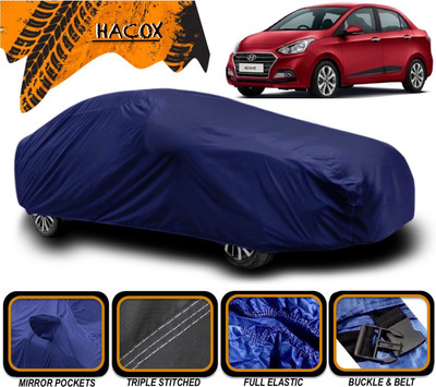 HACOX Car Cover For Hyundai Xcent (With Mirror Pockets)(Blue)