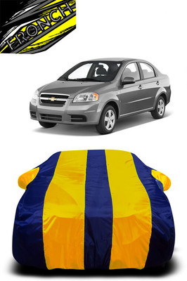 FRONCH Car Cover For Chevrolet Aveo Uva (With Mirror Pockets)(Yellow, Blue)