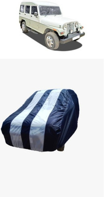 ATBROTHERS Car Cover For Mahindra Marshal (Without Mirror Pockets)(White, Blue)
