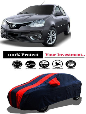 Amexride Car Cover For Toyota Platinum Etios 1.5 VX Petrol (With Mirror Pockets)(Red)