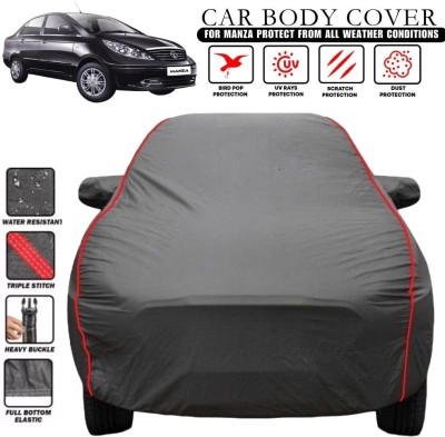HILLSTAR Car Cover For Tata Manza, Manza EX, Manza EXL, Manza GEX, Manza GLS (With Mirror Pockets)(Grey, Red, For 2011, 2012, 2013, 2014, 2015, 2016, 2017, 2018, 2019, 2020, 2021, 2022, 2023 Models)