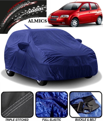 ALMICS Car Cover For Chevrolet Aveo Uva (With Mirror Pockets)(Blue)