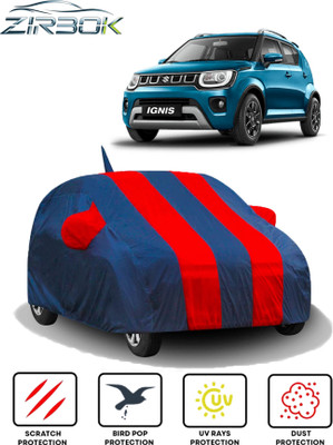 ZIRBOK Car Cover For Maruti Suzuki Ignis (With Mirror Pockets)(Red, Blue)