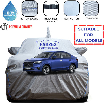 febzex Car Cover For Honda Amaze, Amaze E Diesel, Amaze E Petrol (With Mirror Pockets)(Grey, For 2022, 2023, 2024, 2025 Models)