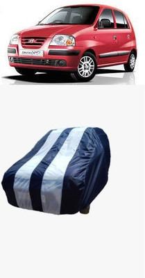 ATBROTHERS Car Cover For Hyundai Santro L2 (Without Mirror Pockets)(White, Blue)