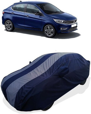 QLAX Car Cover For Maruti Tigor XMA AMT Petrol (With Mirror Pockets)(Grey, Blue)