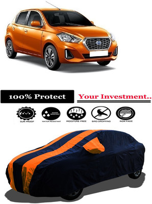 Amexride Car Cover For Datsun Datsun GO Datsun GO A Option Petrol (With Mirror Pockets)(Orange)