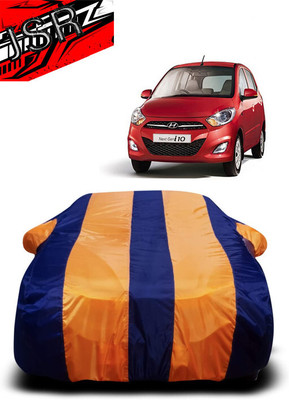 J S R Car Cover For Hyundai i10 Magna 1.1L (With Mirror Pockets)(Orange, Blue)