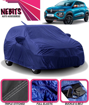 NEBITS Car Cover For Renault Kwid (With Mirror Pockets)(Blue)